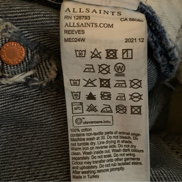 AllSaints Reeves Distressed Straight Leg Jeans - Picture 9 of 9